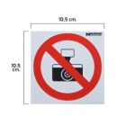 Cartel Prohibido Hacer Fotografias 10,5x10,5 cm.