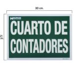 Cartel Cuarto De Contadores 30 x 21 (Alt.) cm.