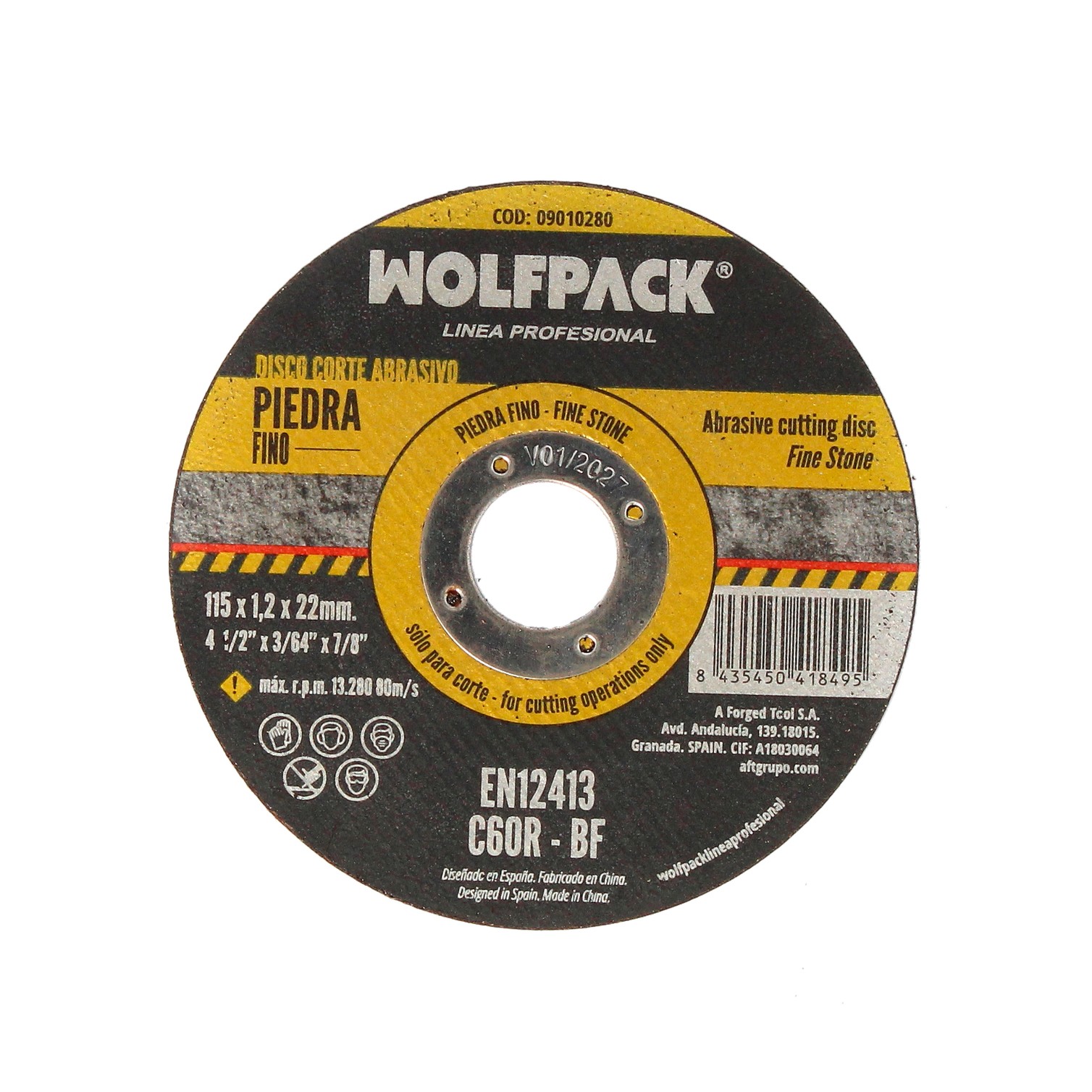 Disco Corte Abrasivo Piedra Fino Ø 115 x Ø 22 mm. Espesor 1,2 mm. Disco Radial / Amoladora Universal Con Todas Las Amoladoras.