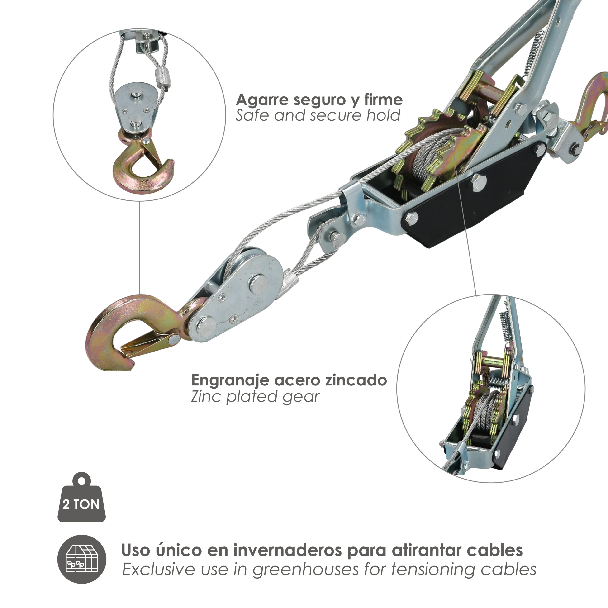Tensores Cable Para Invernadero 2 Toneladas