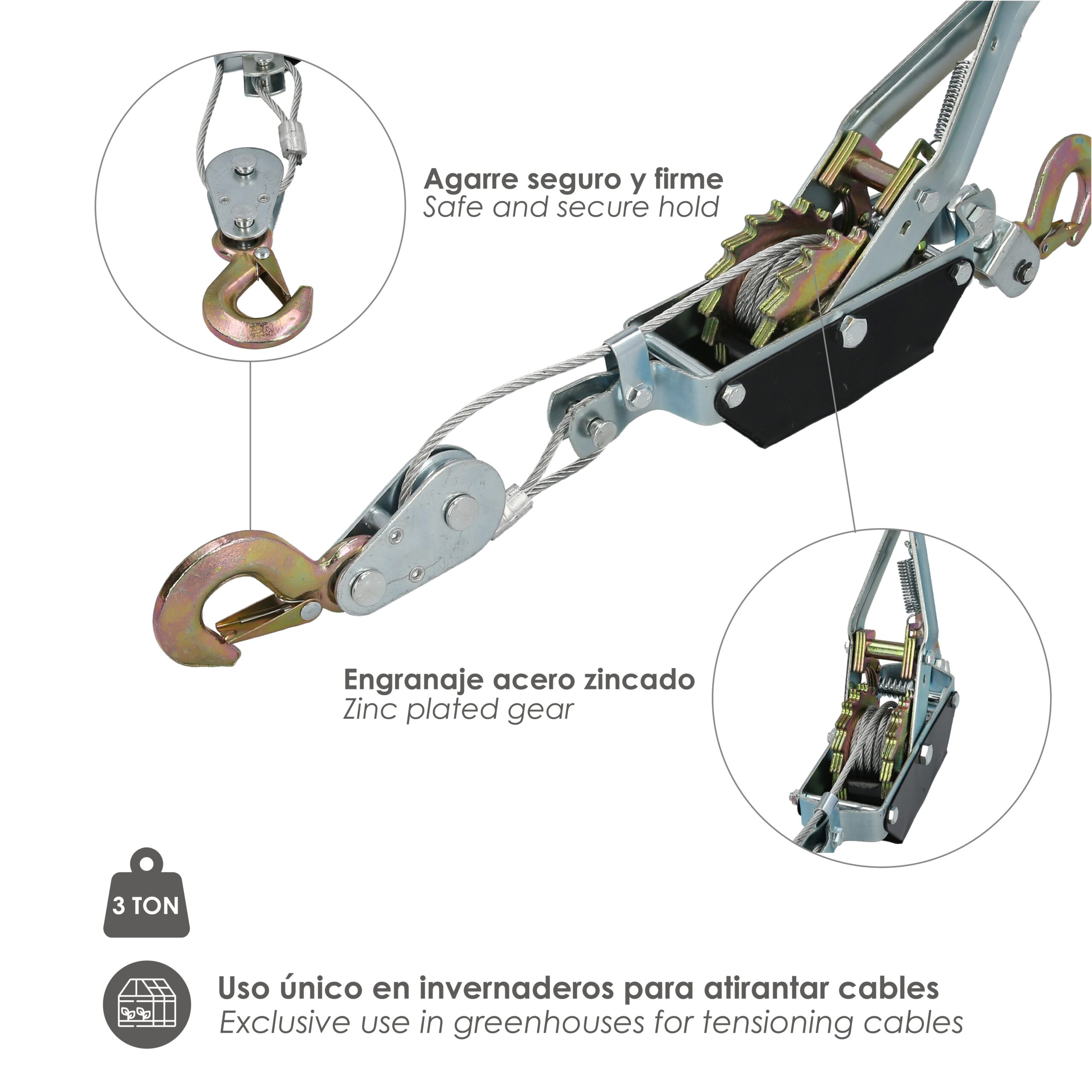 Tensores Cable Para Invernadero 3 Toneladas