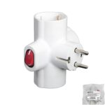 Adaptador / Ladron Triple Schuko 16 A 250v Con Interruptor