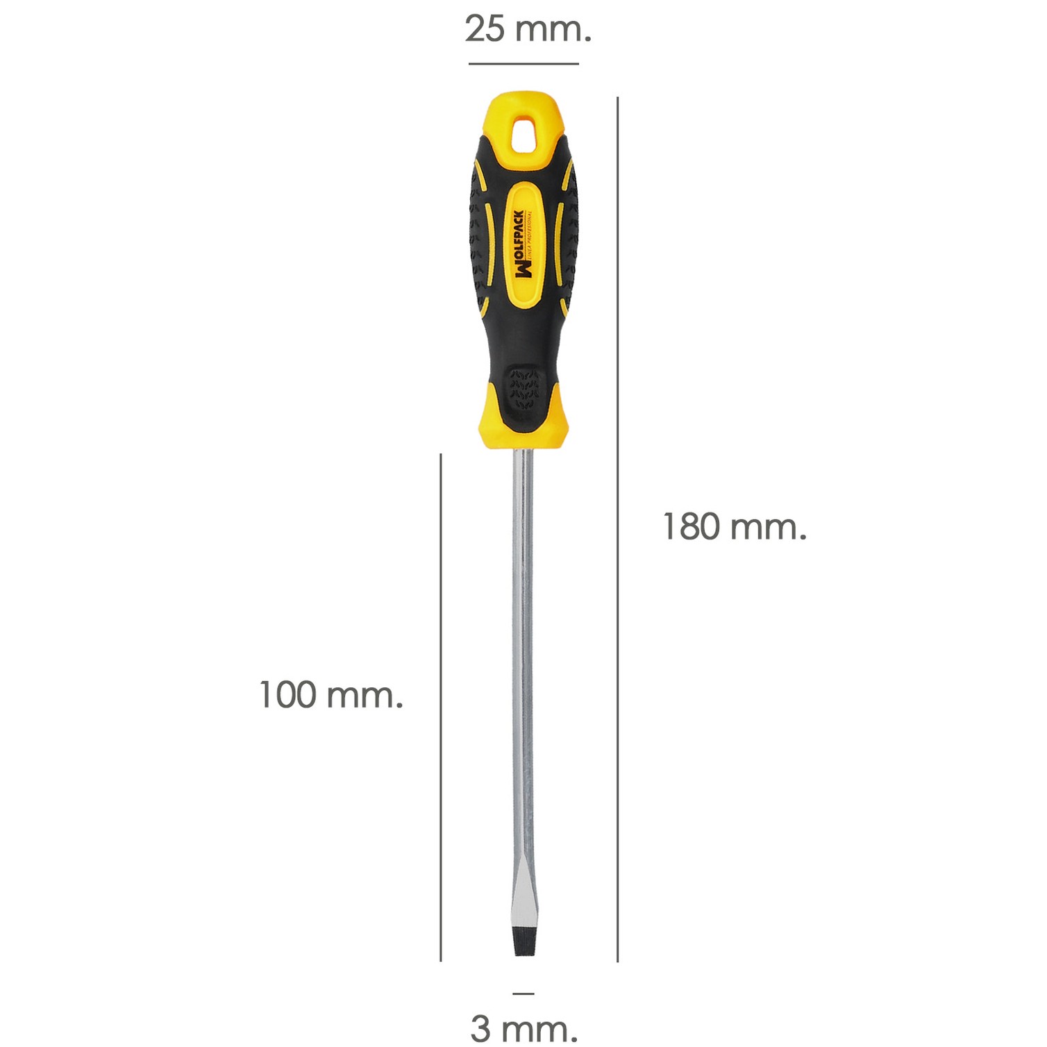 Destornillador Bimaterial Boca Estampada 3x100 mm.