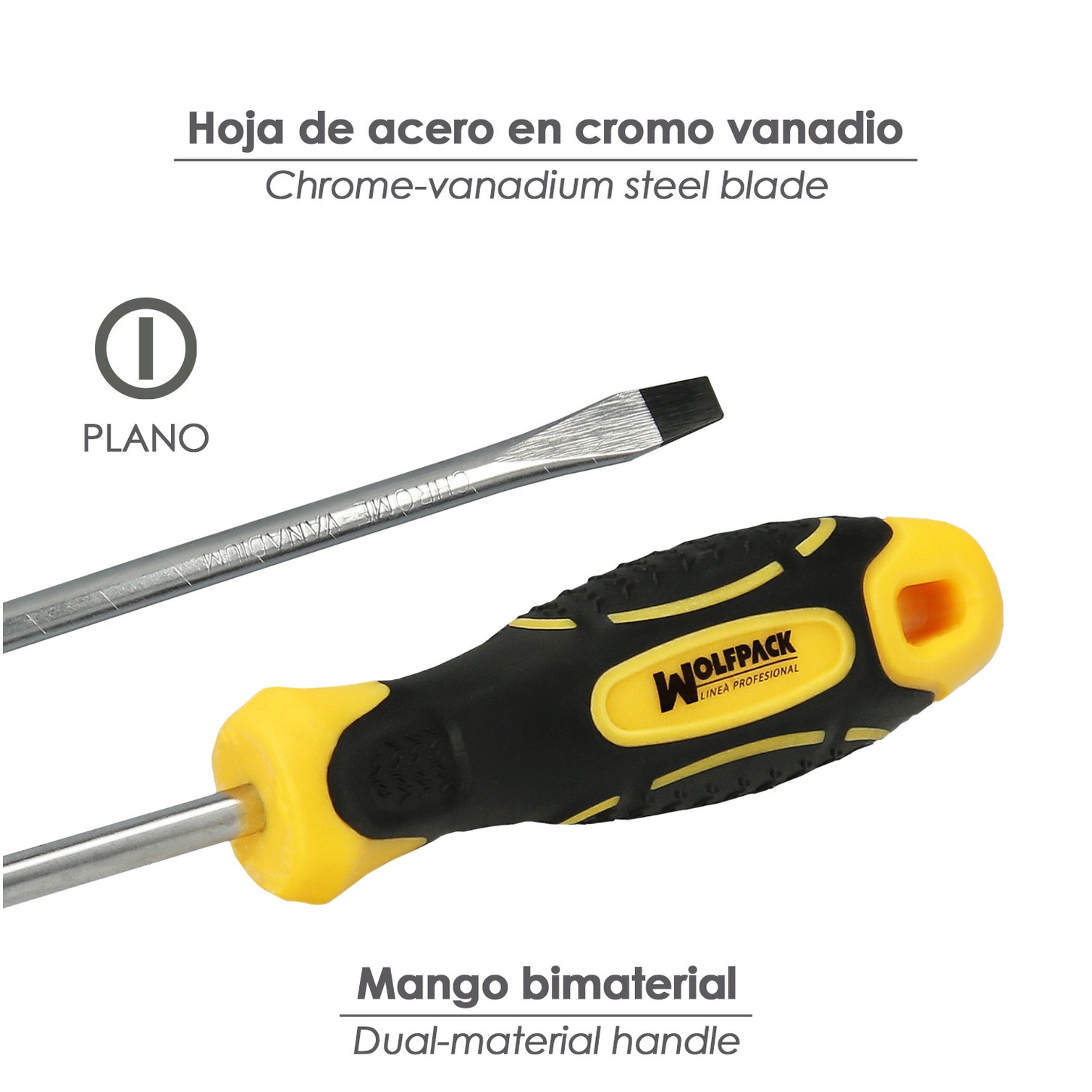 Destornillador Bimaterial Boca Estampada 3x100 mm.