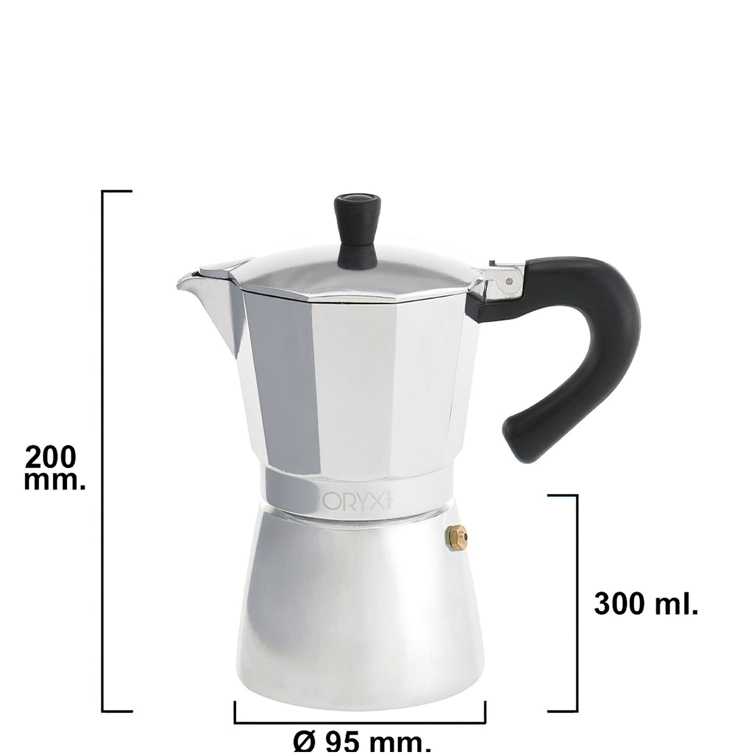Cafetera Inducción Aluminio 6 Tazas (300 Ml.)