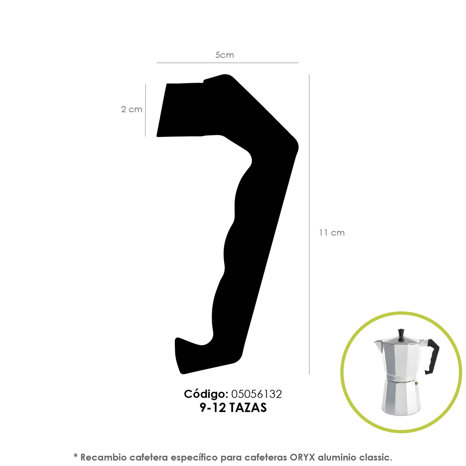 Mango Cafetera Alumino Classic 9 y 12 Tazas