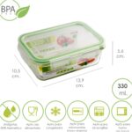 Recipiente Hermetico Cristal Rectangular 330 ml. 13.9 x 10.5 x 5.6 (alt) cm. [+5 variaciones de Medida Disponibles]