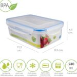 Recipiente Hermetico Plastico Rectangular 240 ml. 12.5x8.5x4.5 (Alt.) cm. [+7 variaciones de Medida Disponibles]