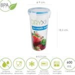Vaso Recipiente Hermetico Medidor Plastico Redondo 600 ml. Ø 9x18.5 (Alt.) cm.