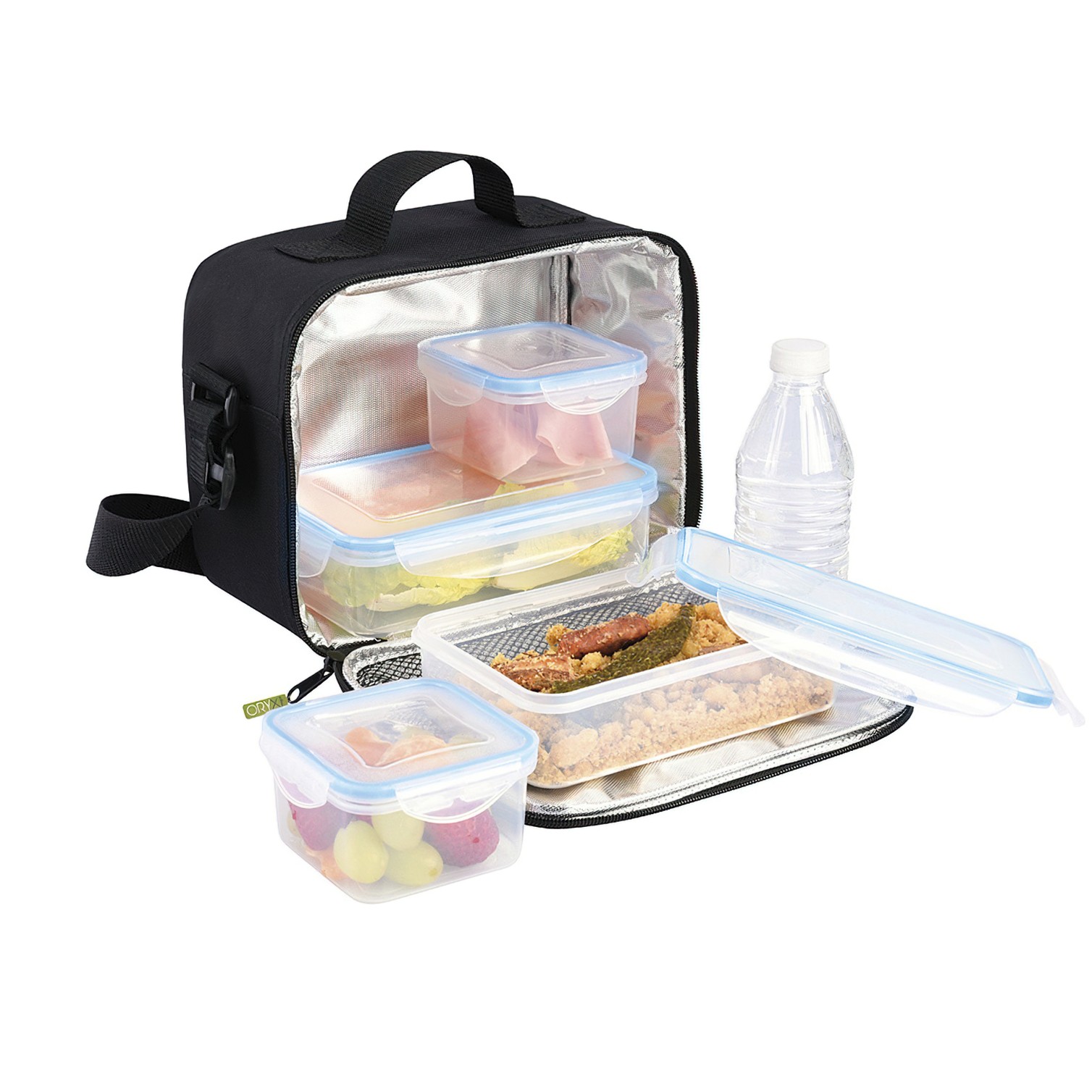 Bolsa Termica Con 4 Recipientes Hermeticos Plastico (2x800 ml + 2x400 ml.)