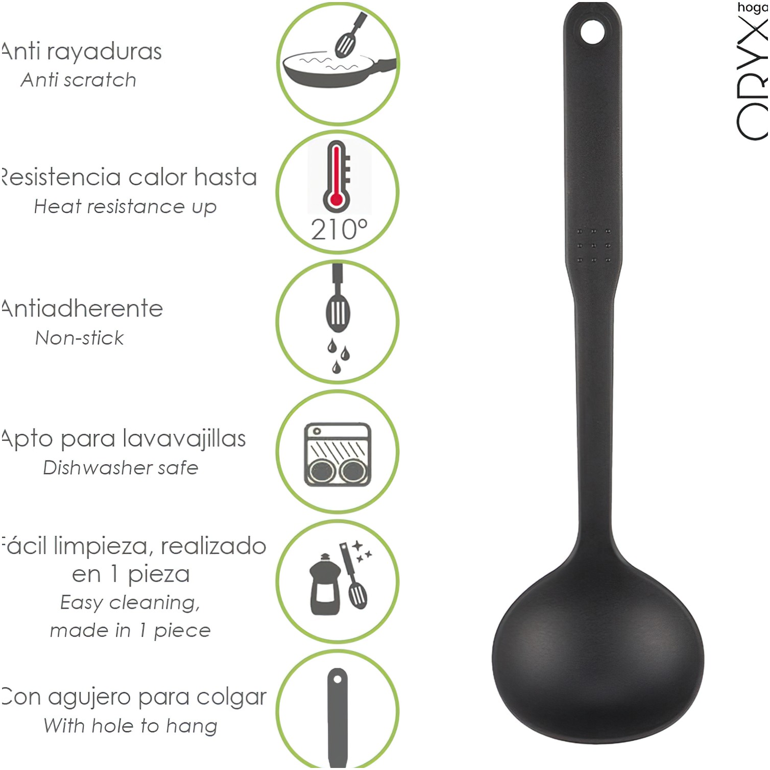 Cucharon Servir Cocina Nylon Basic 32 x 9.5 cm.