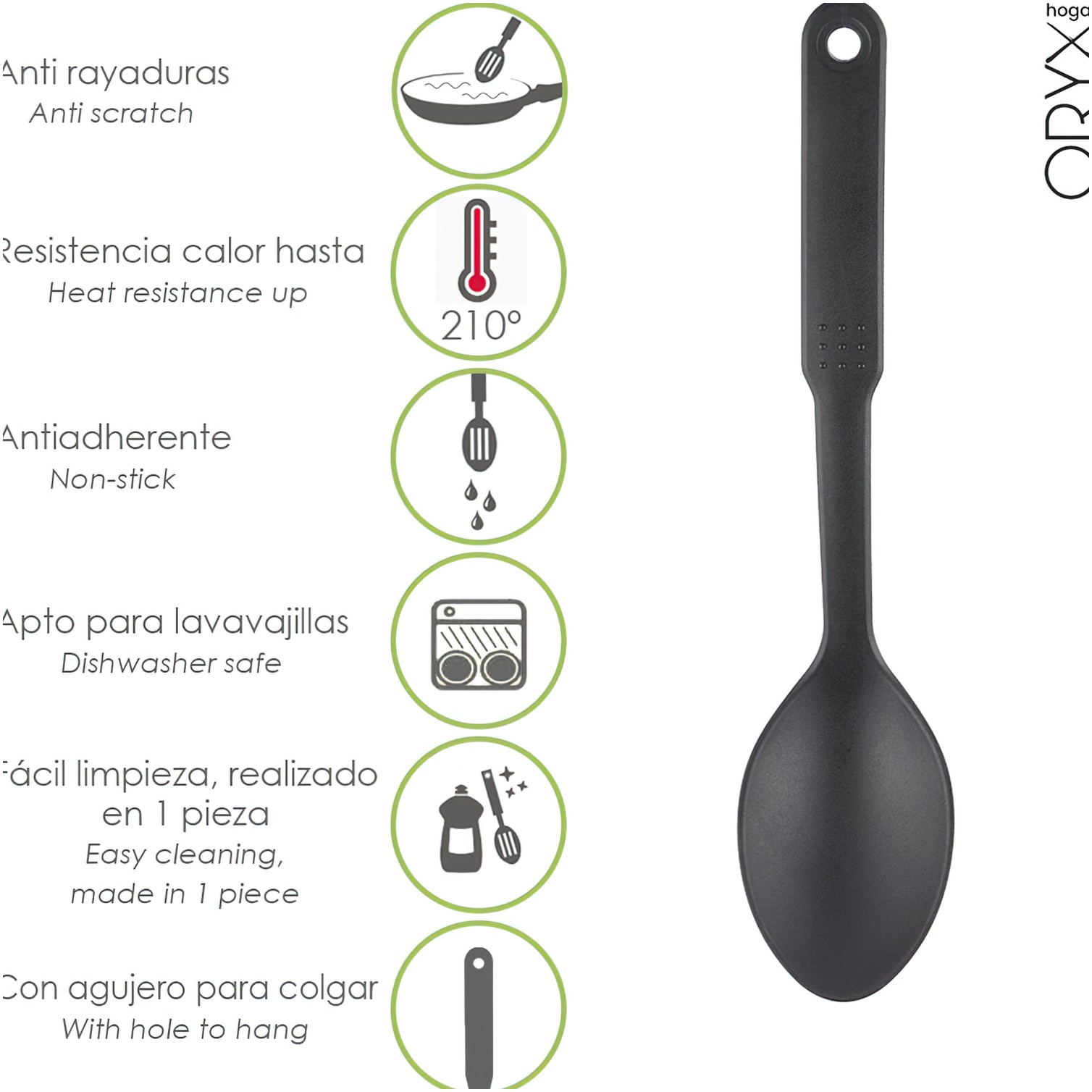 Cuchara Cocina Nylon Basic 30,5 x 7 cm.