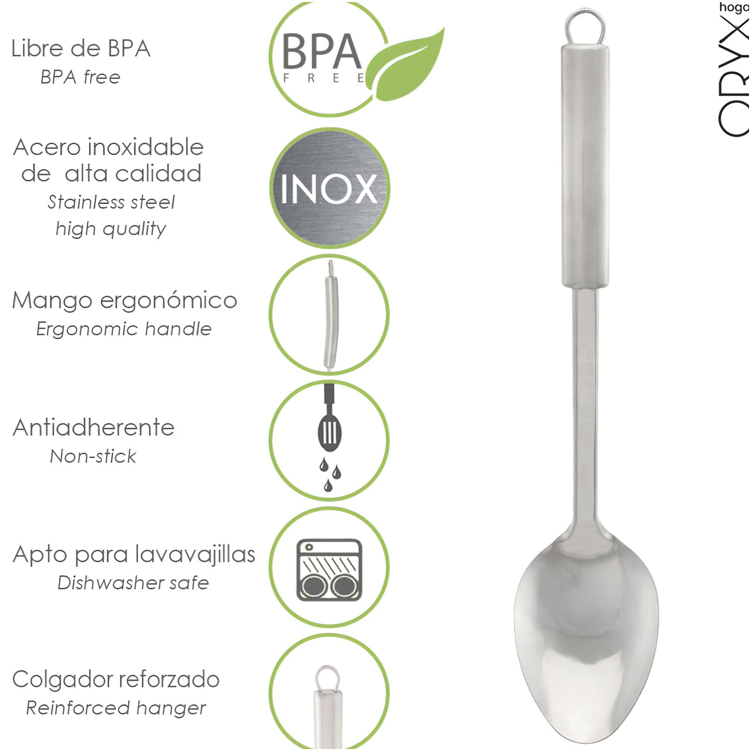 Cuchara Servir Cocina Acero Inoxidable 7 x 30,5 (Alt.) cm.
