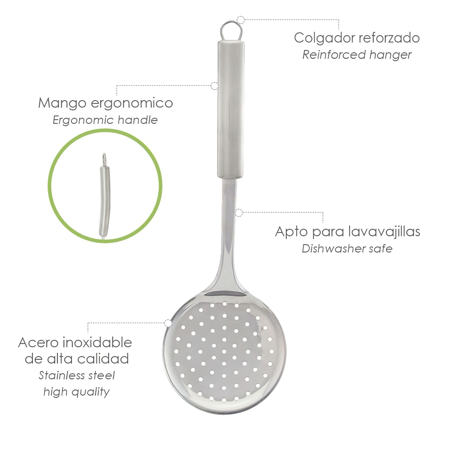 Espumadera Cocina Acero Inoxidable 34x11,5 (Alt) cm.