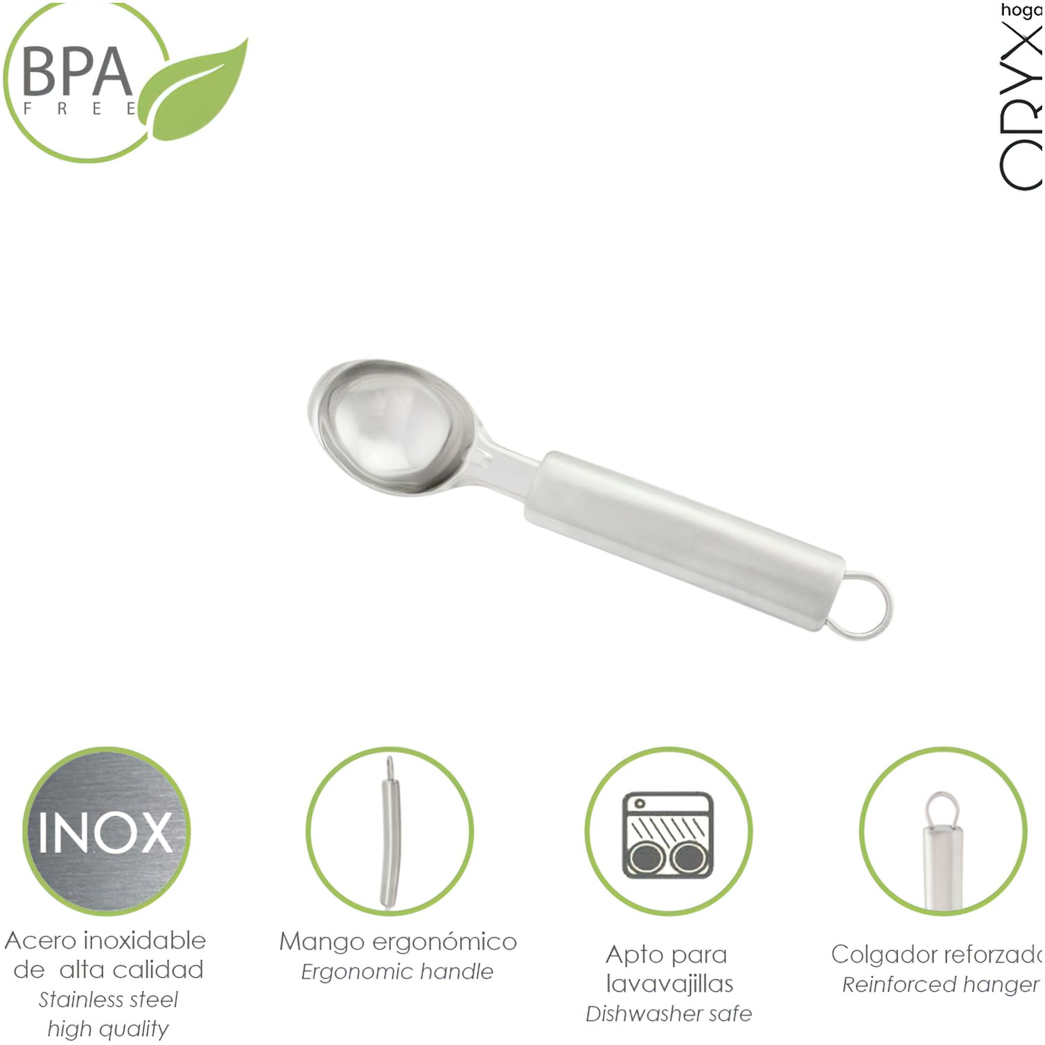 Cuchara Para Helados Acero Inoxidable 4 x 21,5 (Alt) cm.