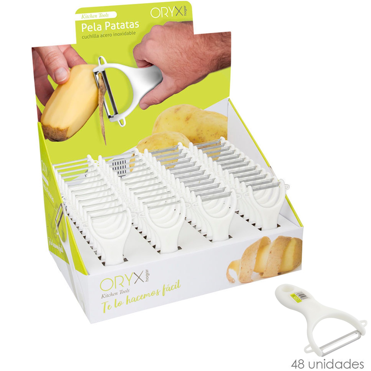 Pelapatatas Con mango Plastico Cuchilla Acero Inoxidable 7,8 x 13 (Alt.) cm.