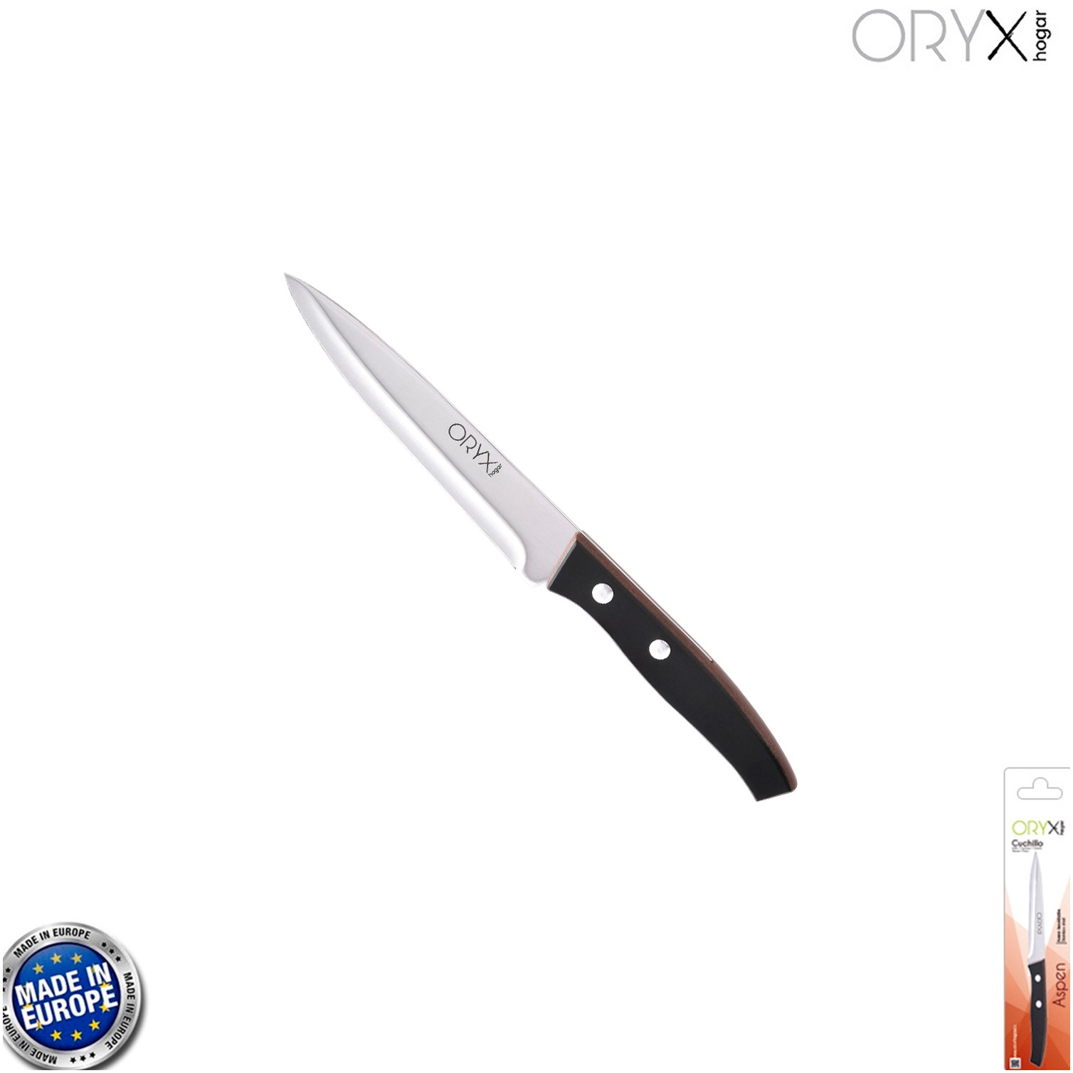 Cuchillo Aspen Verduras Hoja Acero Inoxidable 15 cm. Negro