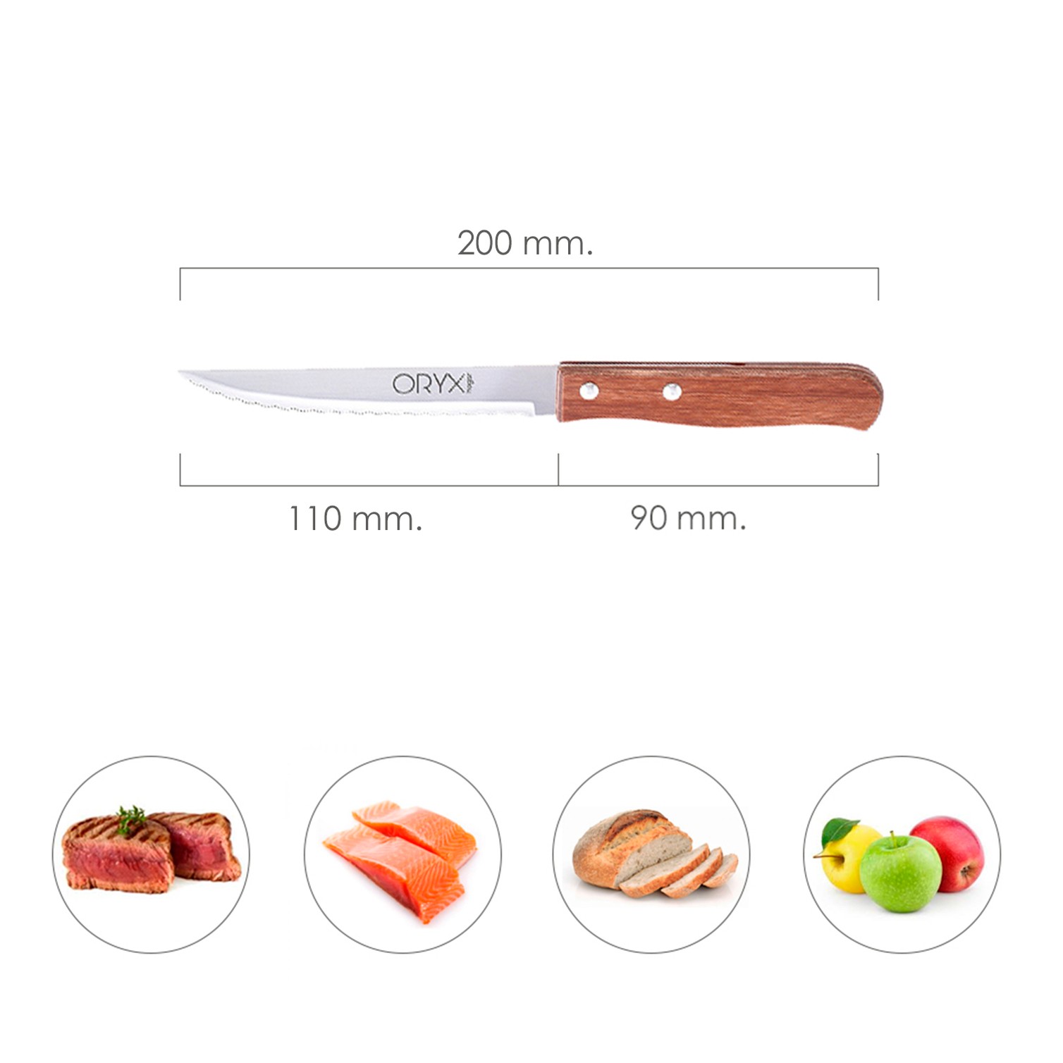 Cuchillo Montana Multiusos Hoja Sierra Acero Inoxidable 11 cm. Mango Madera (Blister 3 piezas)