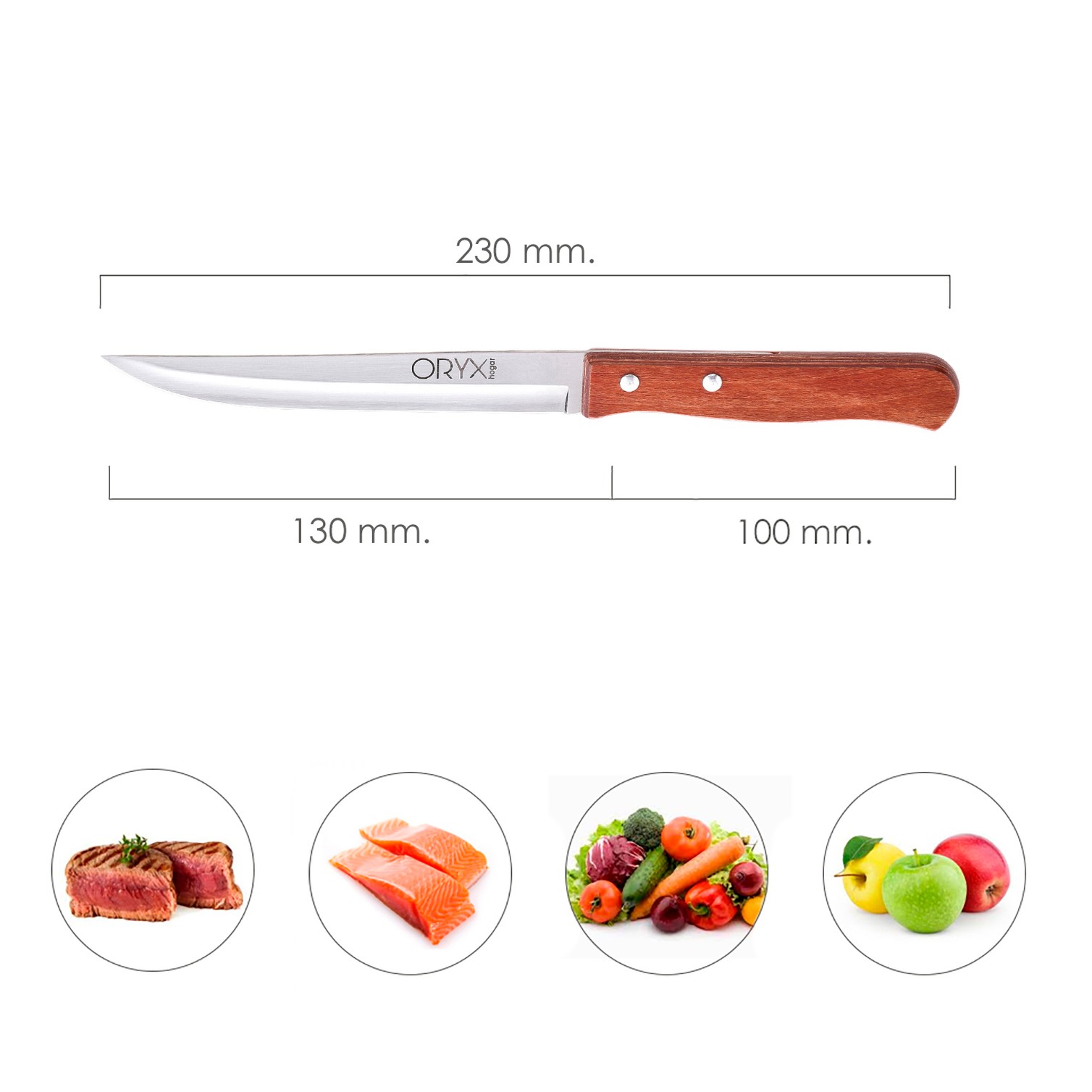 Cuchillo Montana Cocina Hoja Acero Inoxidable 13 cm. Mango Madera