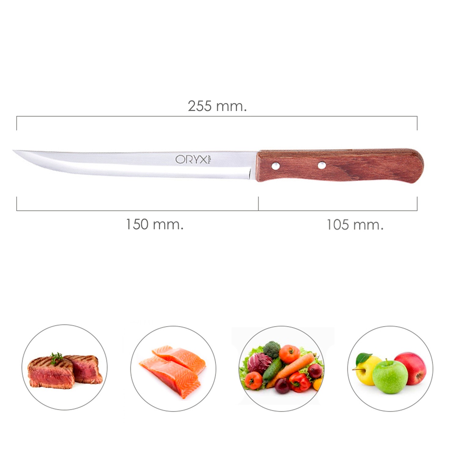 Cuchillo Montana Cocina Hoja Acero Inoxidable 15 cm. Mango Madera