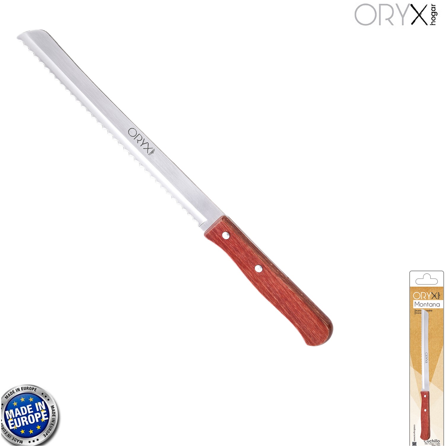 Cuchillo Montana Panero Hoja Acero Inoxidable 18 cm. Mango Madera