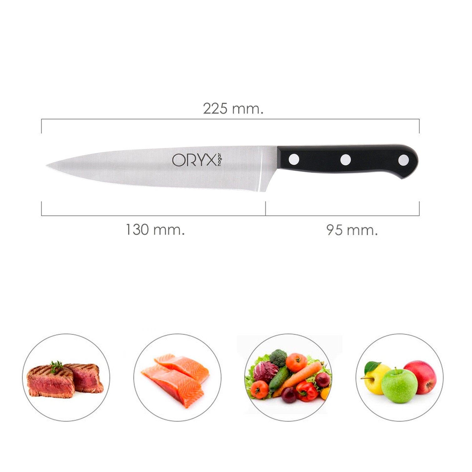 Cuchillo Grenoble Cocina Hoja Acero Inoxidable 13 cm. Negro