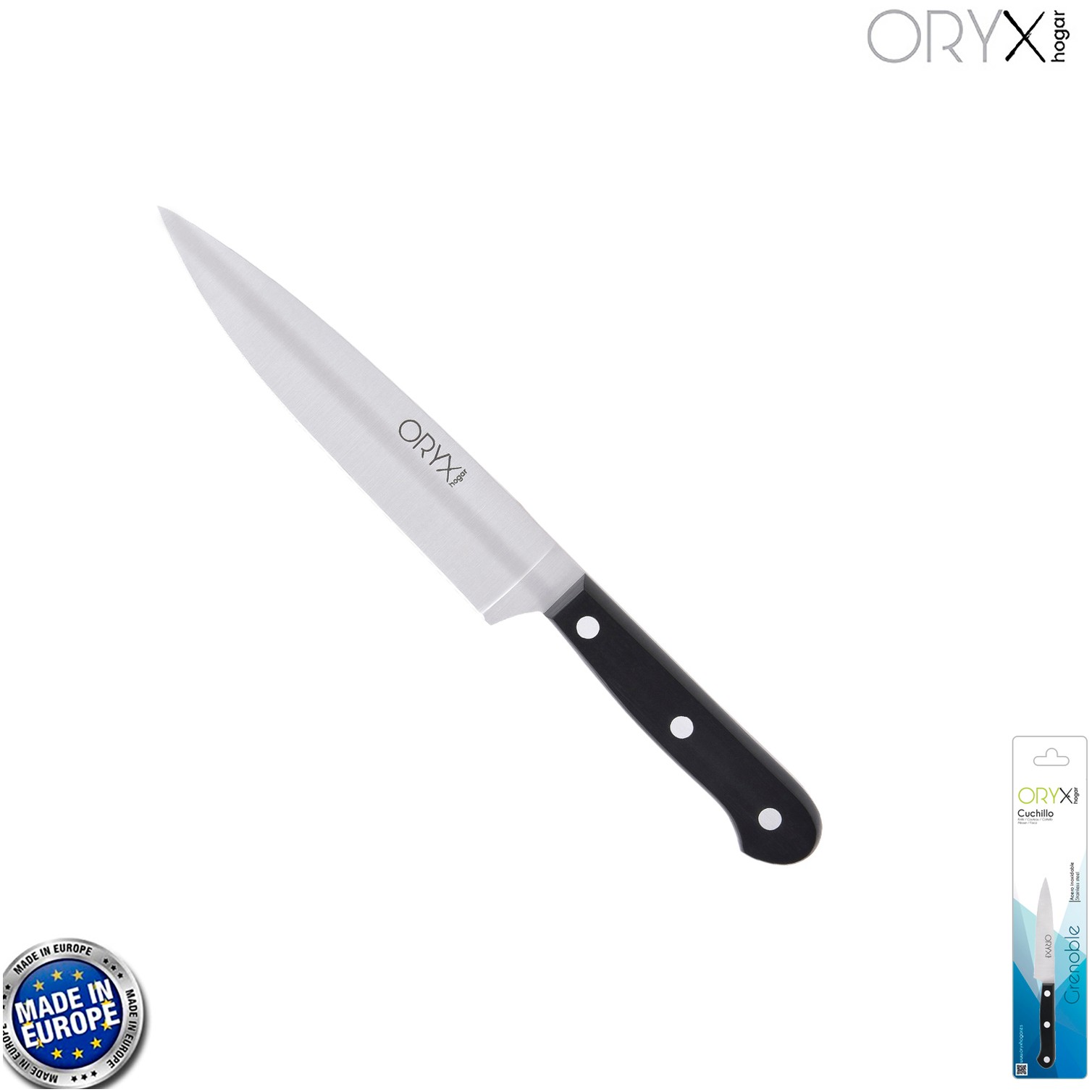 Cuchillo Grenoble Verduras Hoja Acero Inoxidable 15 cm. Negro
