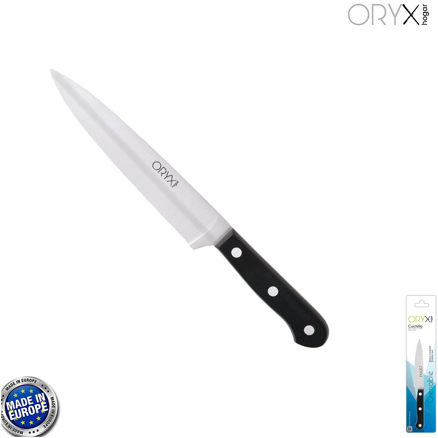 Cuchillo Grenoble Cocina Hoja Acero Inoxidable 17 cm. Negro