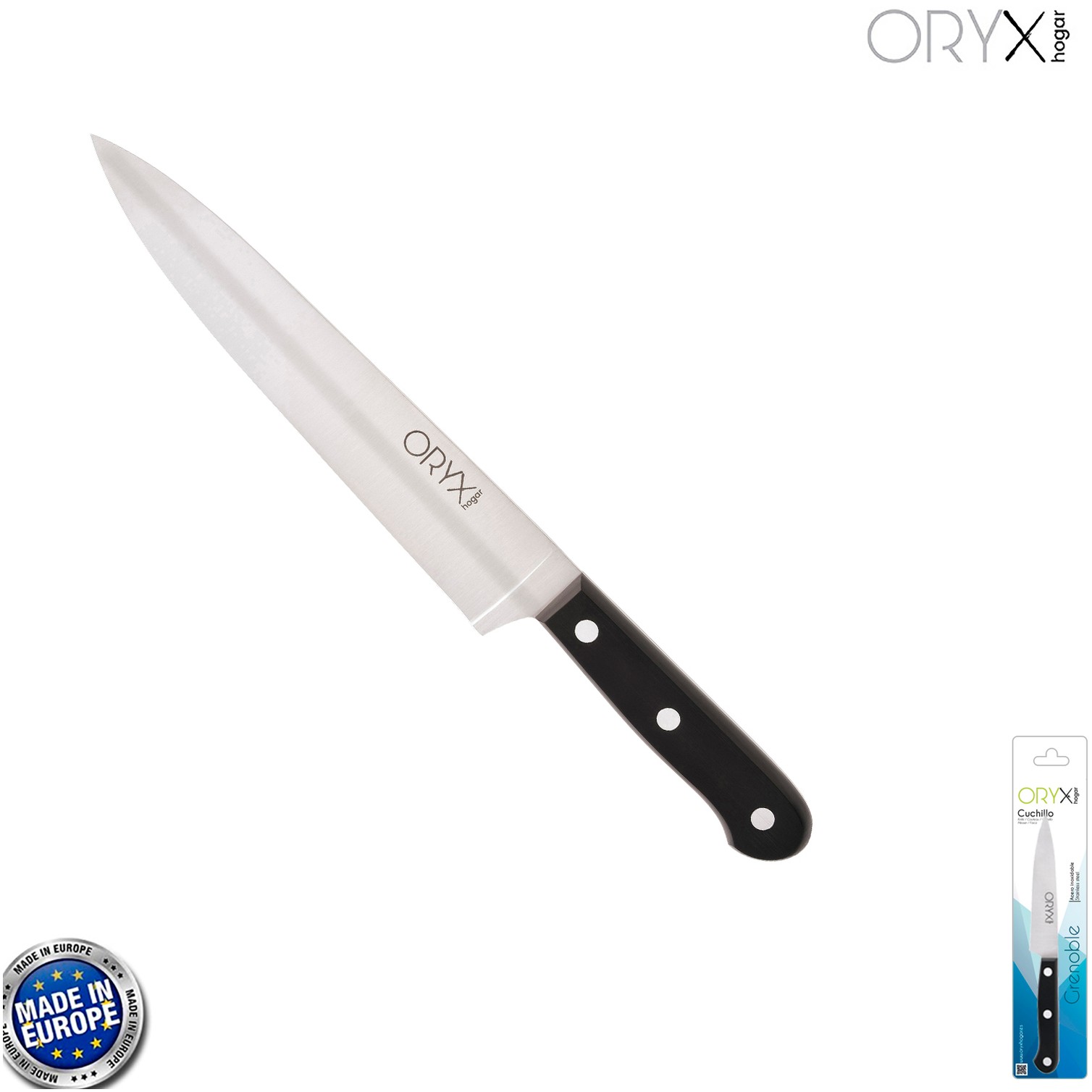 Cuchillo Grenoble Cocinero / Chef Hoja Acero Inoxidable 20 cm. Negro