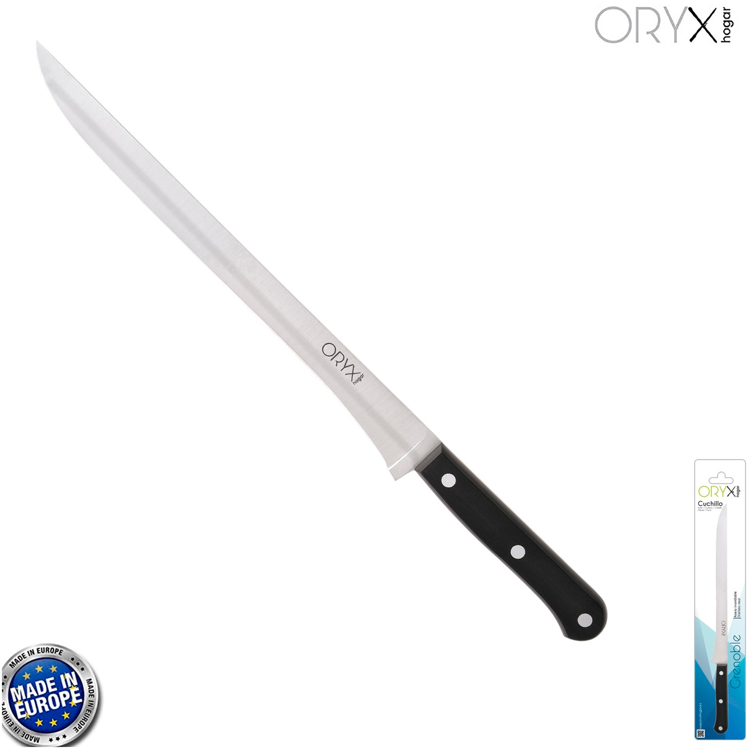 Cuchillo Grenoble Jamonero Hoja Acero Inoxidable 25 cm. Negro