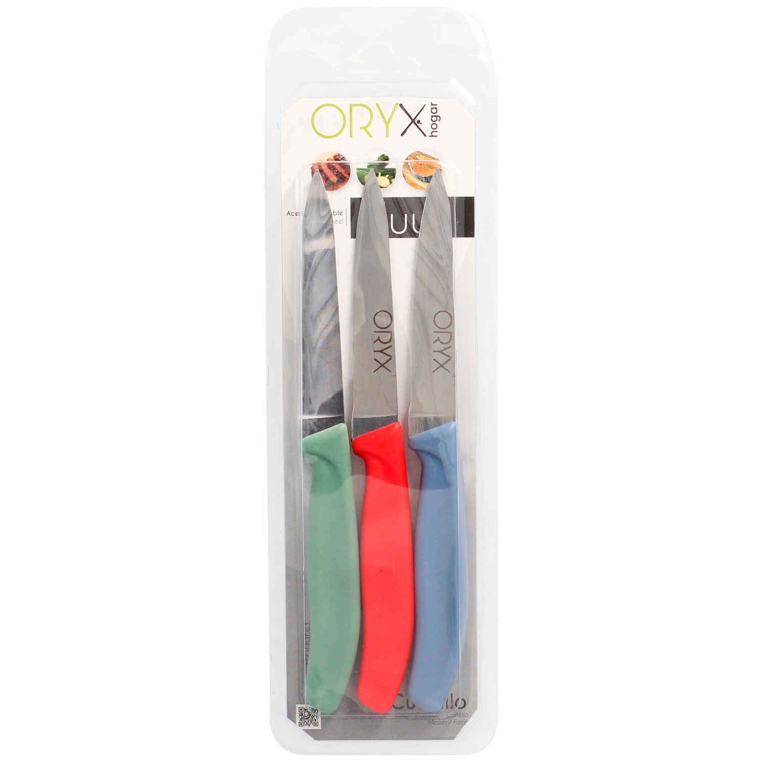 Cuchillo Nuuk Mondador Hoja Acero Inoxidable 9 cm. Colores Surtidos (Blister 3 Piezas)