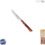 Cuchillo Montana Chuletero Hoja Acero Inoxidable 9 cm. Mango Madera (Blister 3 Piezas)