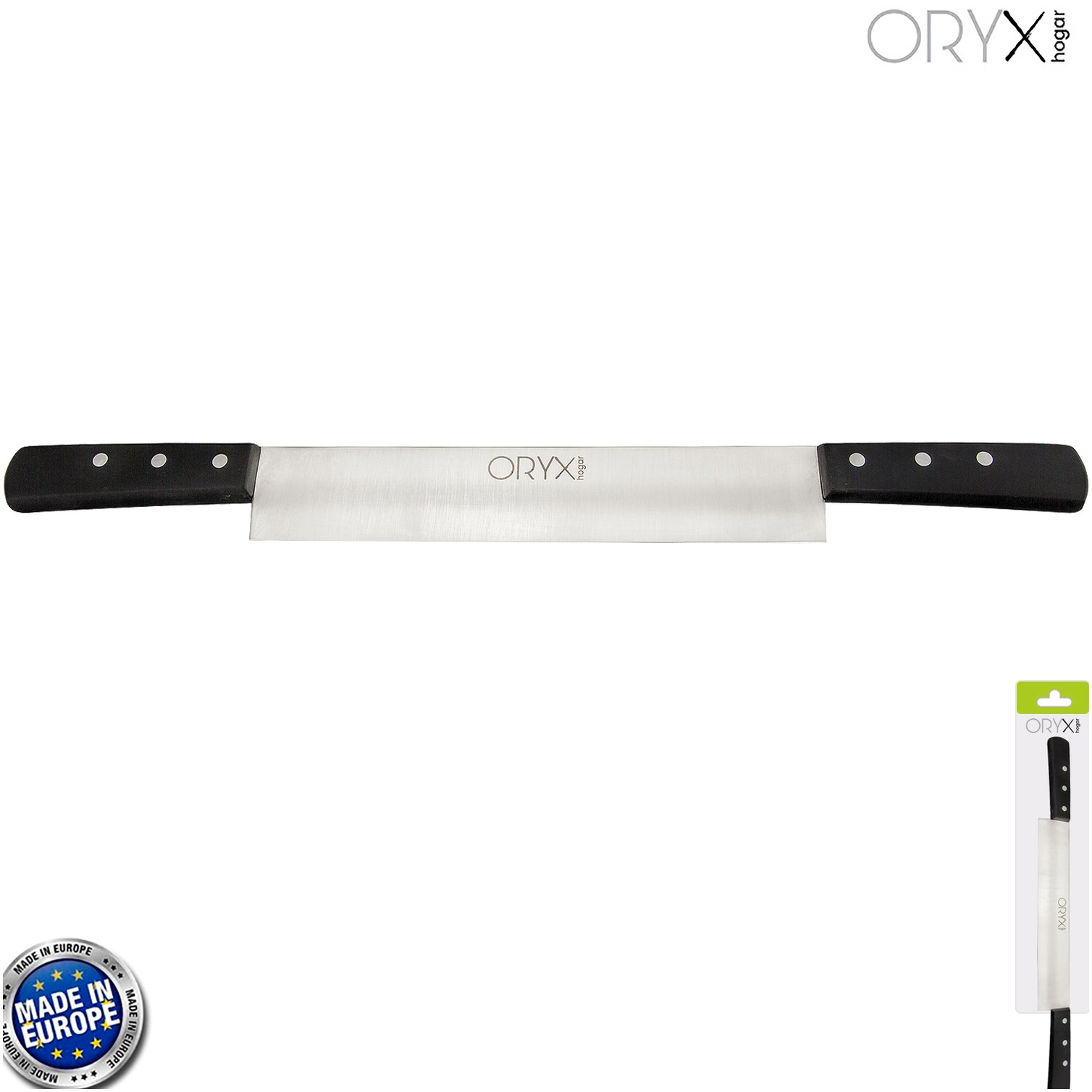 Cuchillo Grenoble Quesero 2 Mangos Hoja Acero Inoxidable 25 cm. Negro