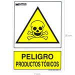 Cartel Peligro Productos Toxicos 21x 30 (Alt.) cm.