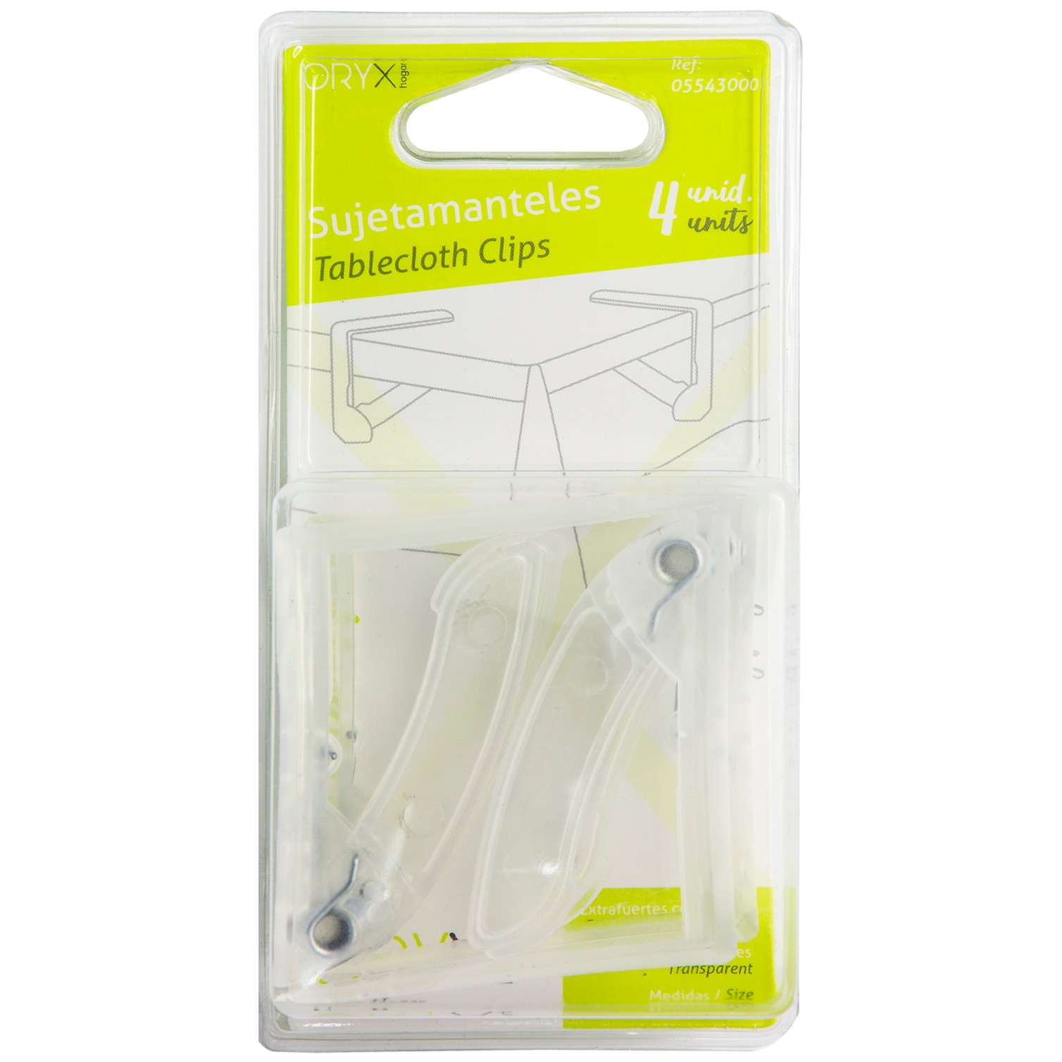 Sujeta Manteles Transparentes Con Muelle Extrafuerte 4 Piezas