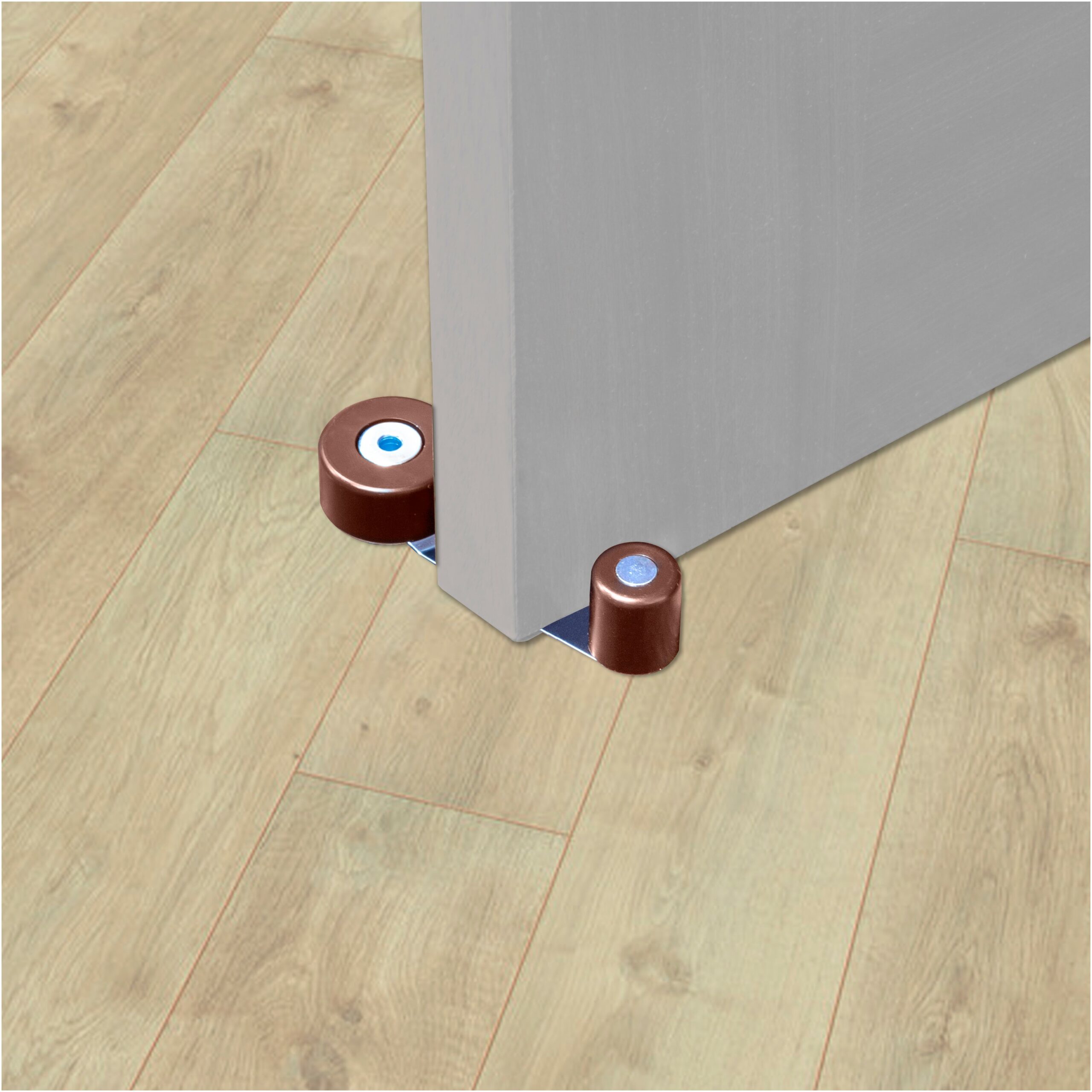 Tope Puerta Con Retenedor Metalico / Goma Marron