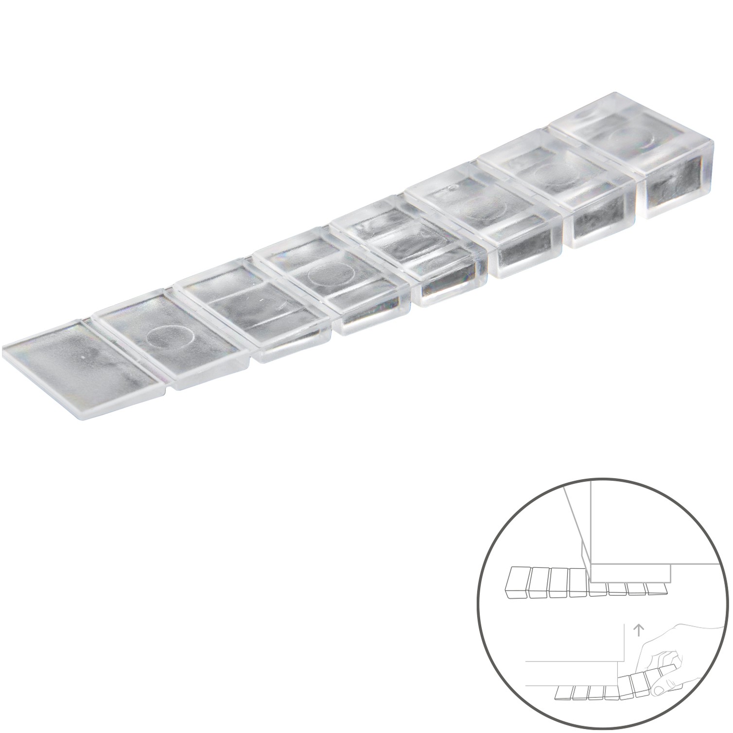 Cuñas Calza Muebles Ajustable / Recortable Transparente (Blister 9 Piezas)
