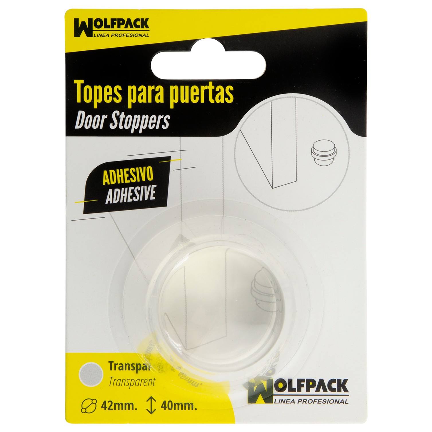 Tope Puerta Adhesivo Transparente Redondo