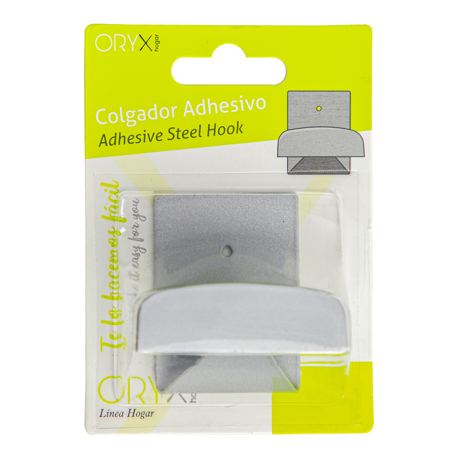 Colgador Percha Adhesivo Acero Inoxidable Color Gris