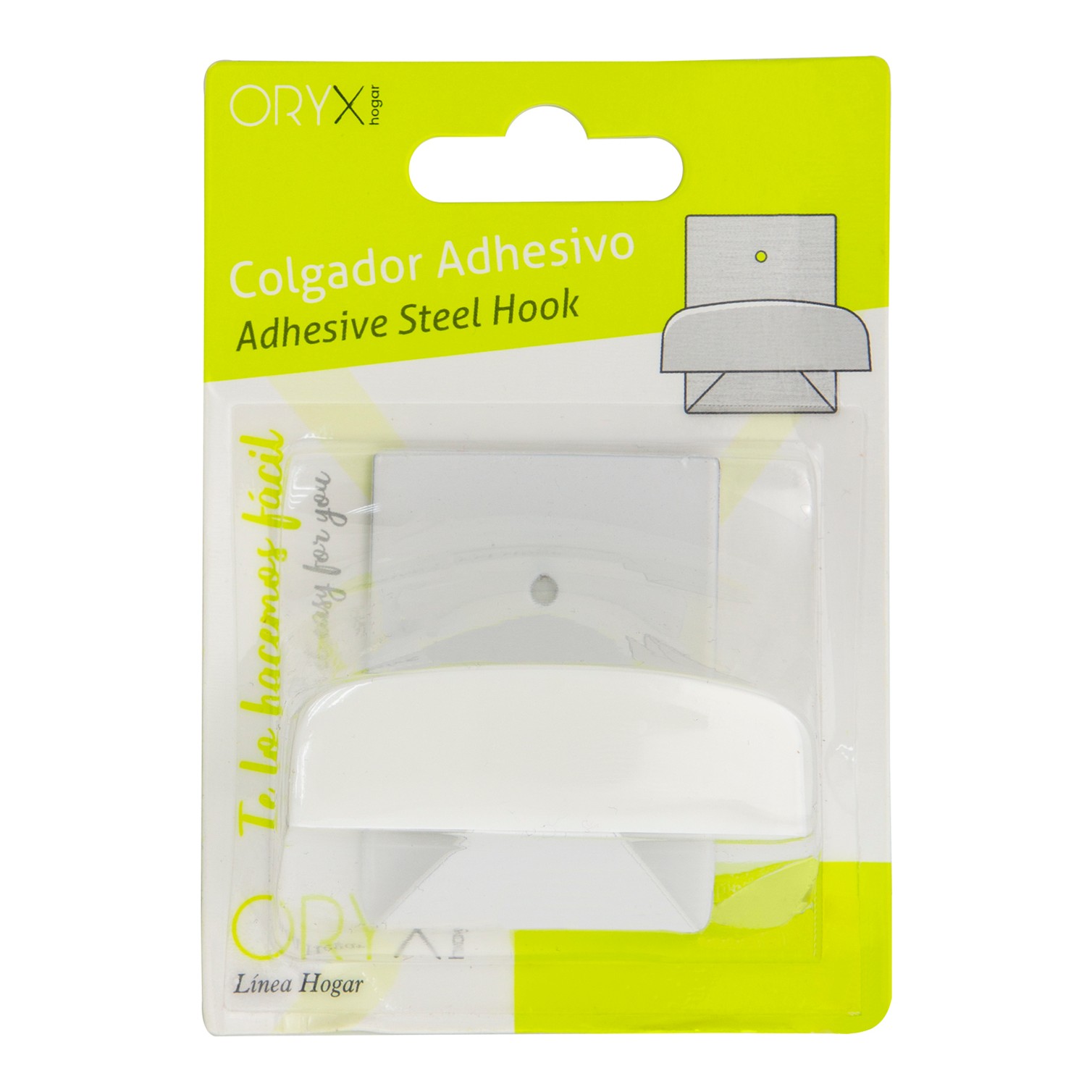 Colgador Percha Adhesivo Acero Inoxidable Color Blanco