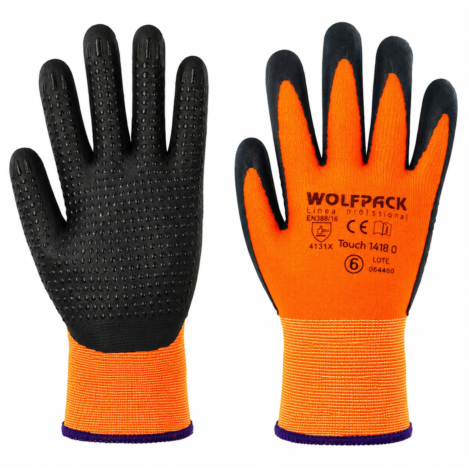 Guantes Nylon Con Palma En Foam y Puntos Nitrilo Touch 10" (Par)