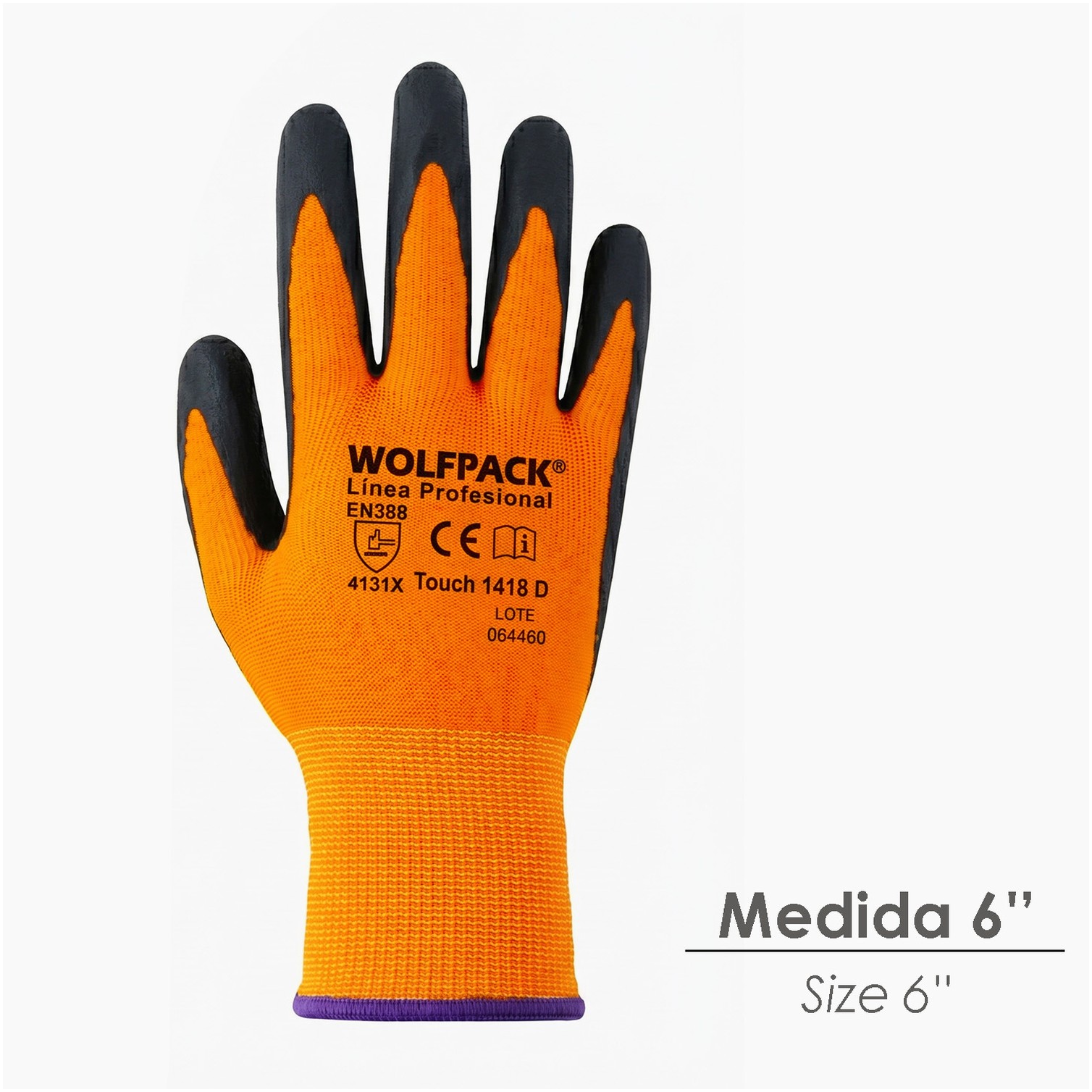 Guantes Nylon Con Palma En Foam y Puntos Nitrilo Touch 6" (Par)
