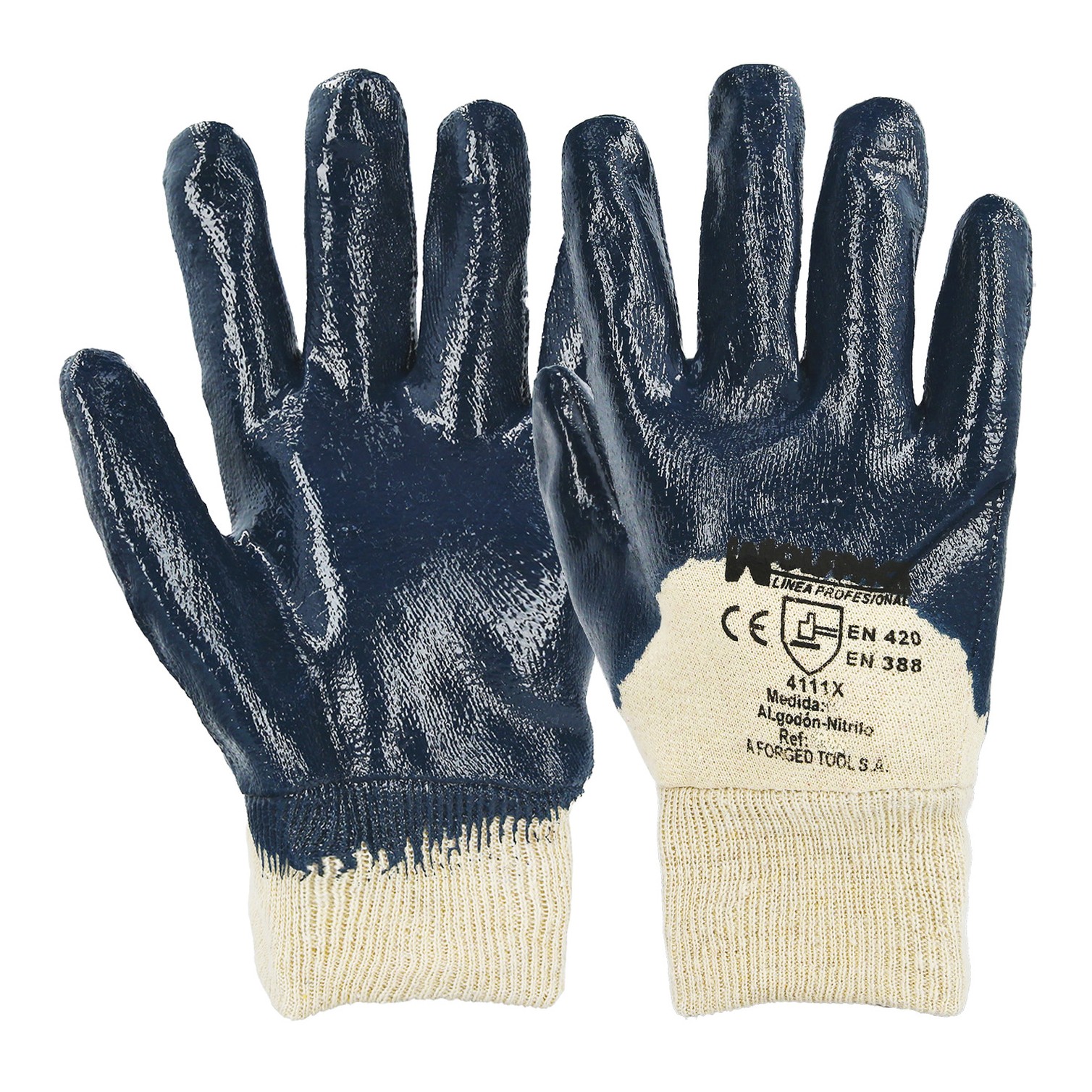 Guantes Nitrilo / Lona Pesados Nimax 8" (Par)