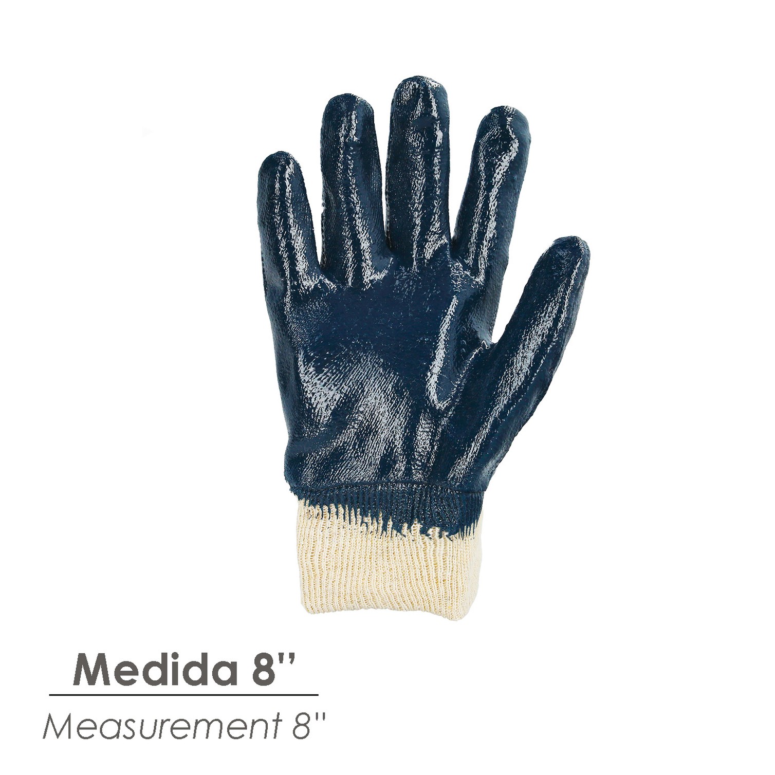 Guantes Nitrilo / Lona Pesados Nimax 8" (Par)