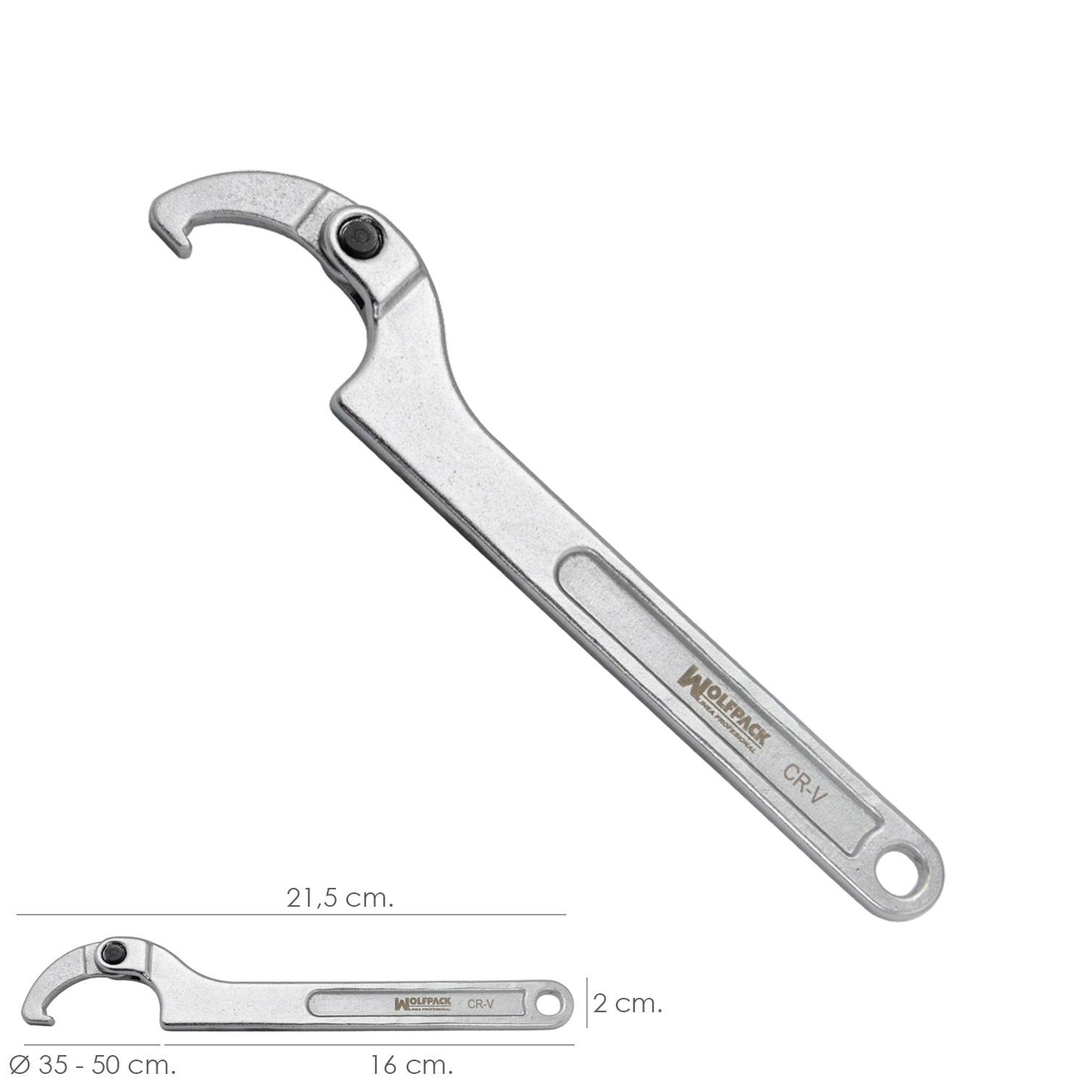 Llave De Gancho Articulada Para Tuberias Ø 35 a 50 mm.