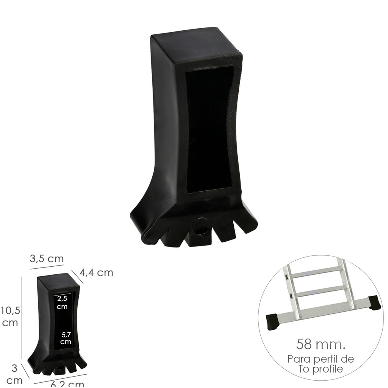 Contera Larguero Escalera 2 y 3 tramos / Escalera Multiposicional con Perfil 58 mm. Versión 2019
