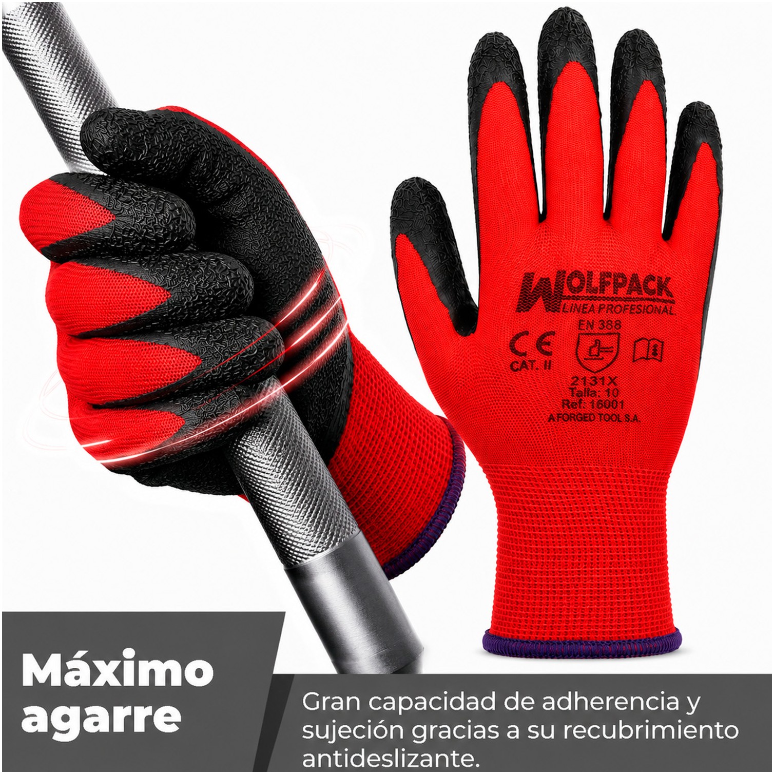 Guantes Latex / Nylon Gripflex Talla 11" (Par)