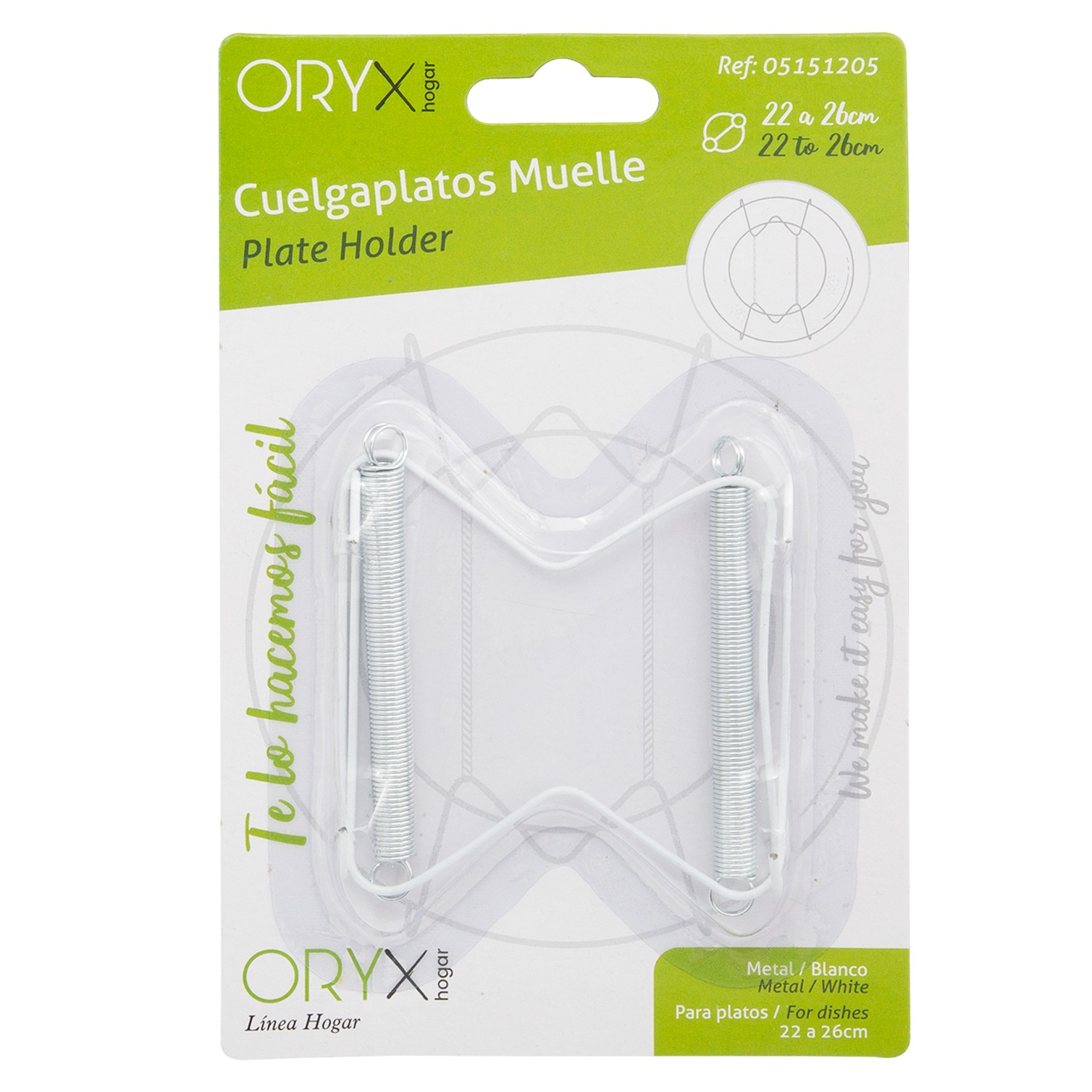 Cuelgaplatos Muelle Para platos de Ø 22 a 26 cm.