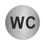 Placa Adhesiva "WC" Acero Inoxidable Ø 7 cm.