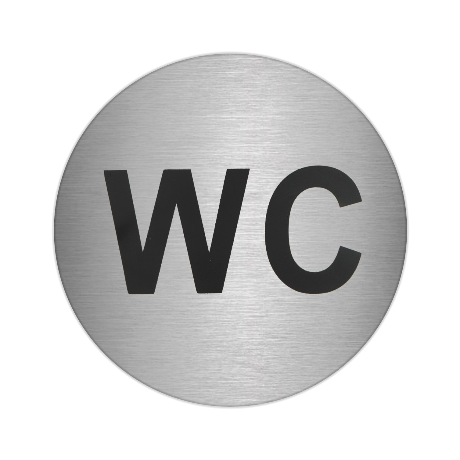 Placa Adhesiva "WC" Acero Inoxidable Ø 7 cm.